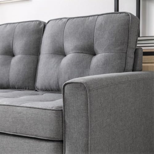 Convertible Sofa Bed Tufted Sleeper Loveseat with Wood Frame O673843