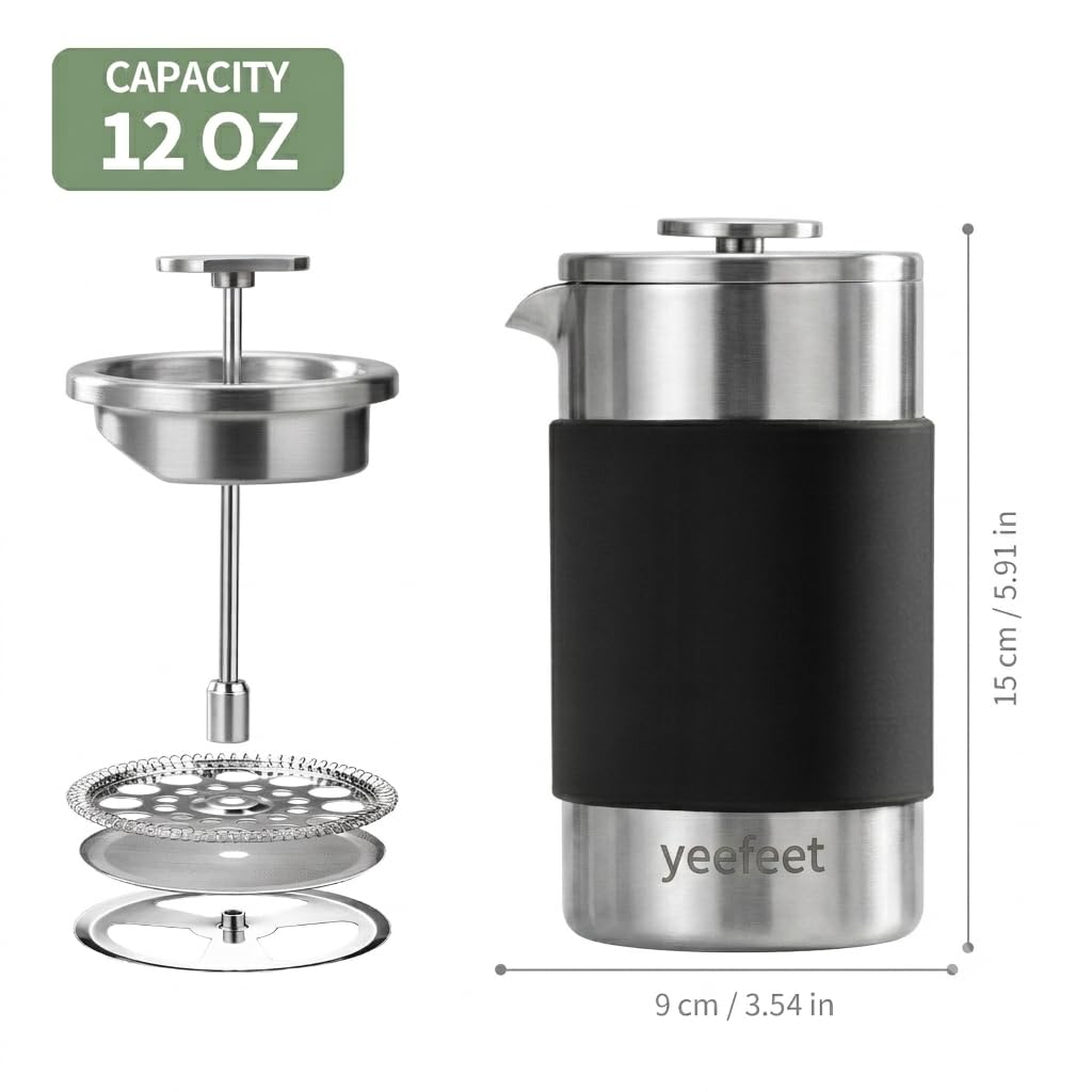 12 oz Stainless Steel French Press V84091