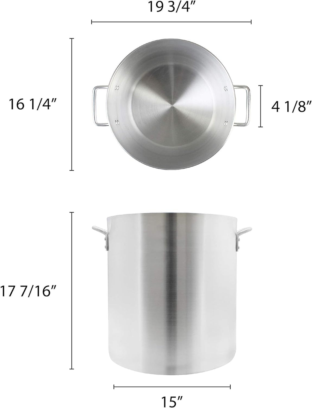 60 qt. Heavy-Duty Aluminum Stock Pot with Riveted Handles V157