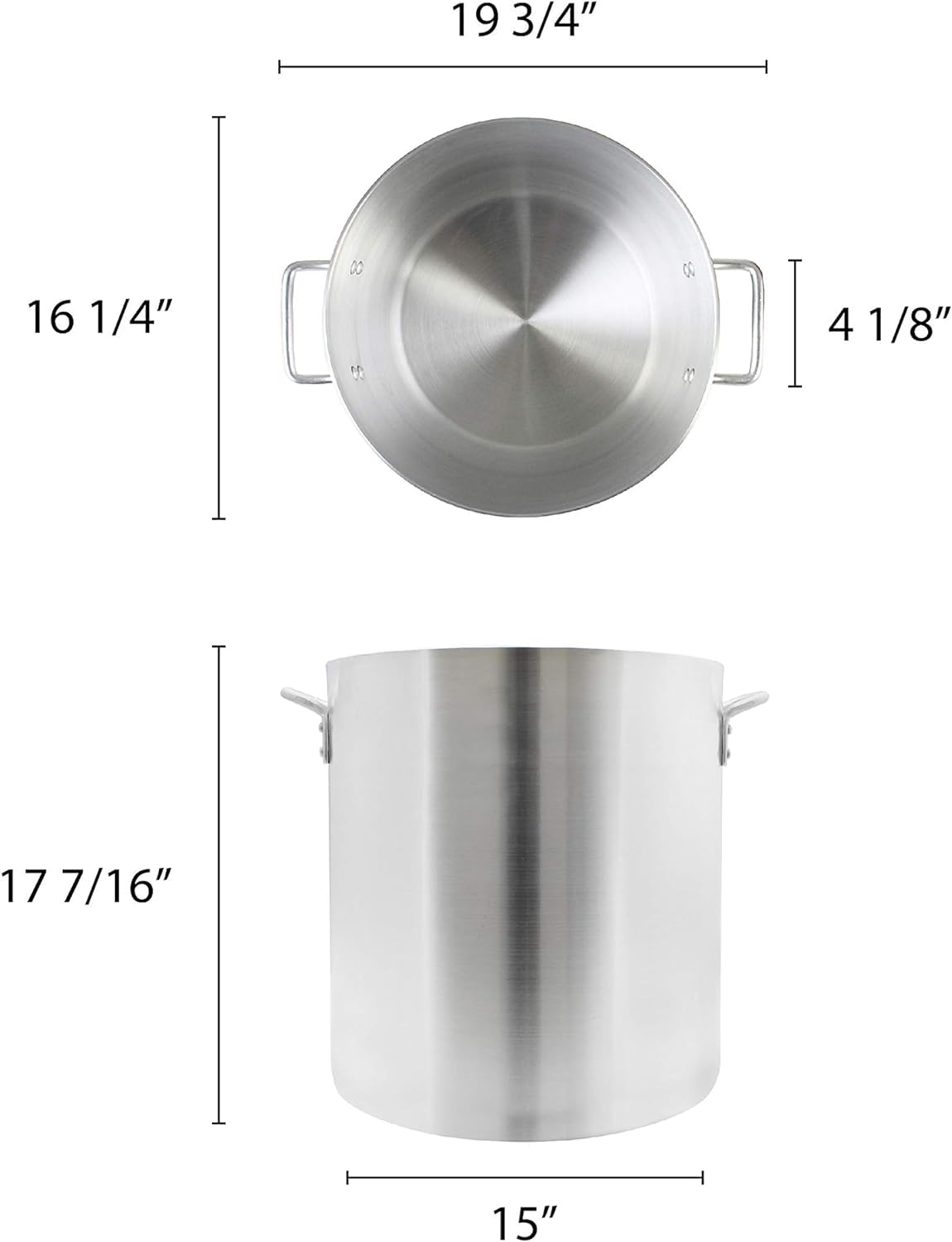 60 qt. Heavy-Duty Aluminum Stock Pot with Riveted Handles V157