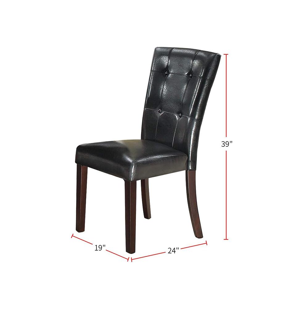 Black Faux Leather Dining Chairs Set of 2 J71849
