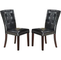 Black Faux Leather Dining Chairs Set of 2 J71849