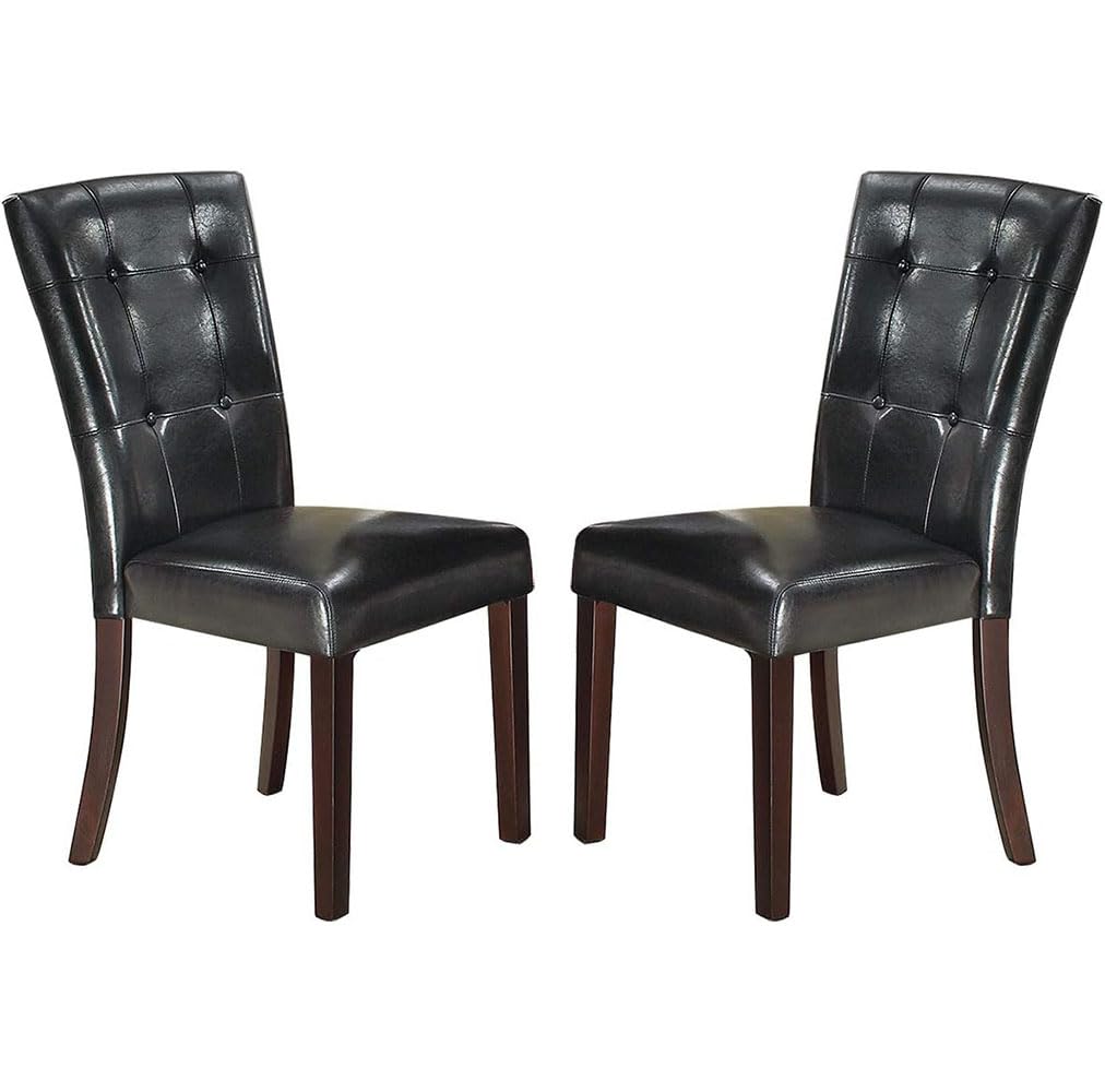 Black Faux Leather Dining Chairs Set of 2 J71849