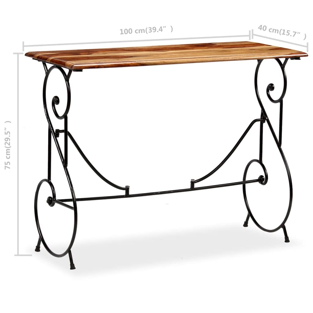 Solid Sheesham Wood Console Table 39.4"x15.7"x29.5" D920