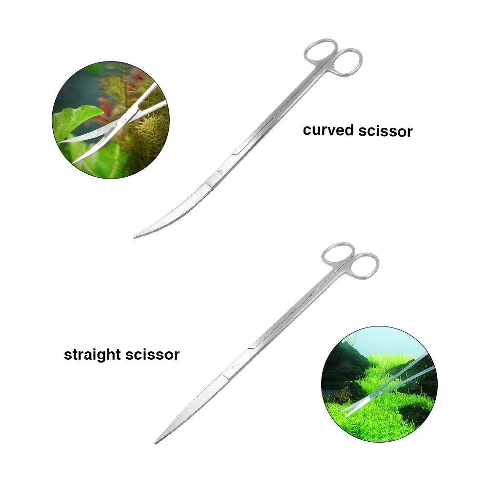 5 in 1 Aquarium Scissors Tweezers Spatula Stainless Steel Aquascaping Tools R895602