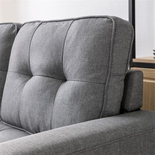 Convertible Sofa Bed Tufted Sleeper Loveseat with Wood Frame O673843