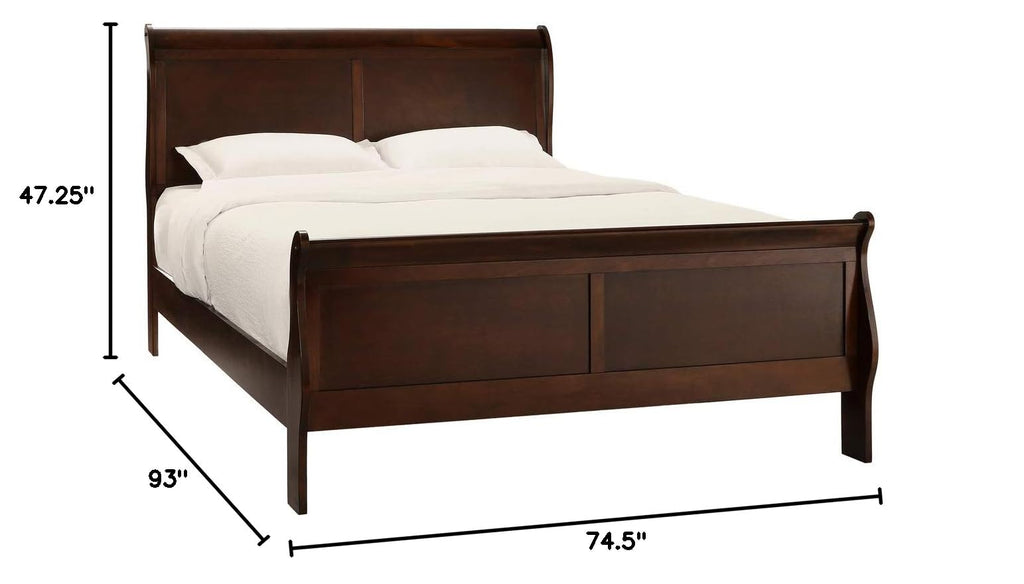 Cal King Cherry Sleigh Panel Bed X74642