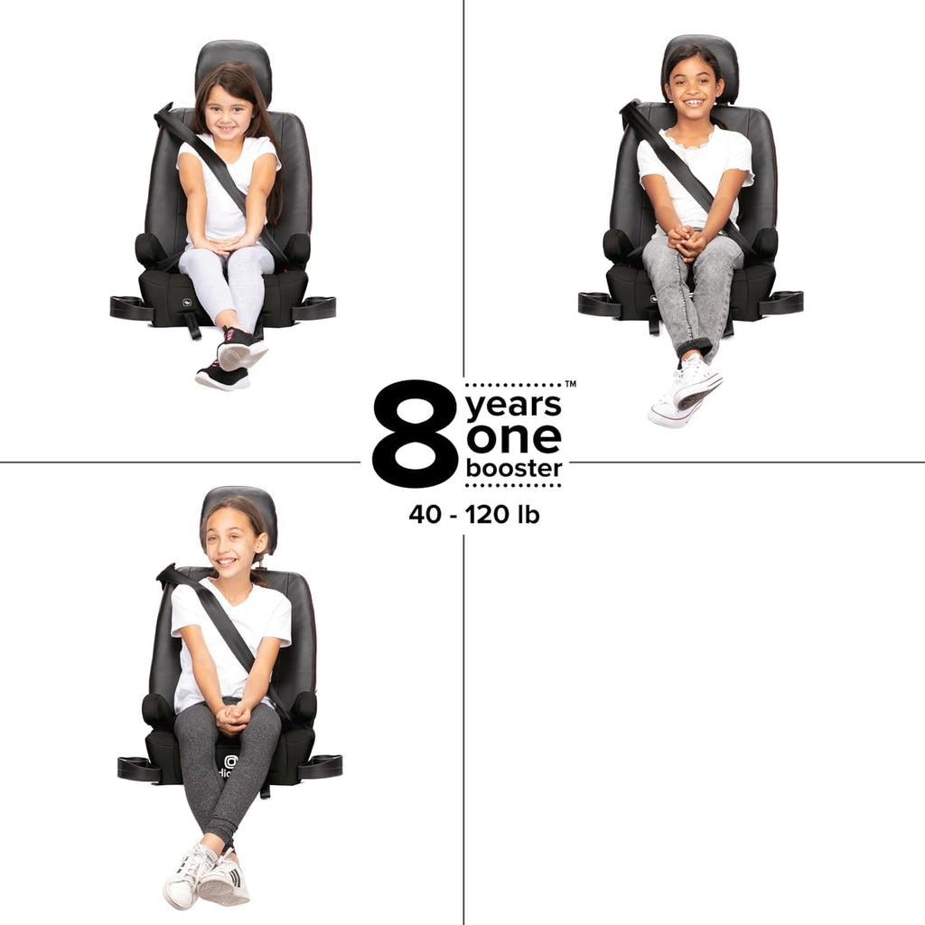 Black Backless Belt-Positioning Booster Seat M487