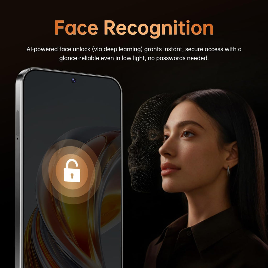 Unlocked 4G Smartphone 6.6" HD Display 4GB RAM 32GB ROM Black A93721