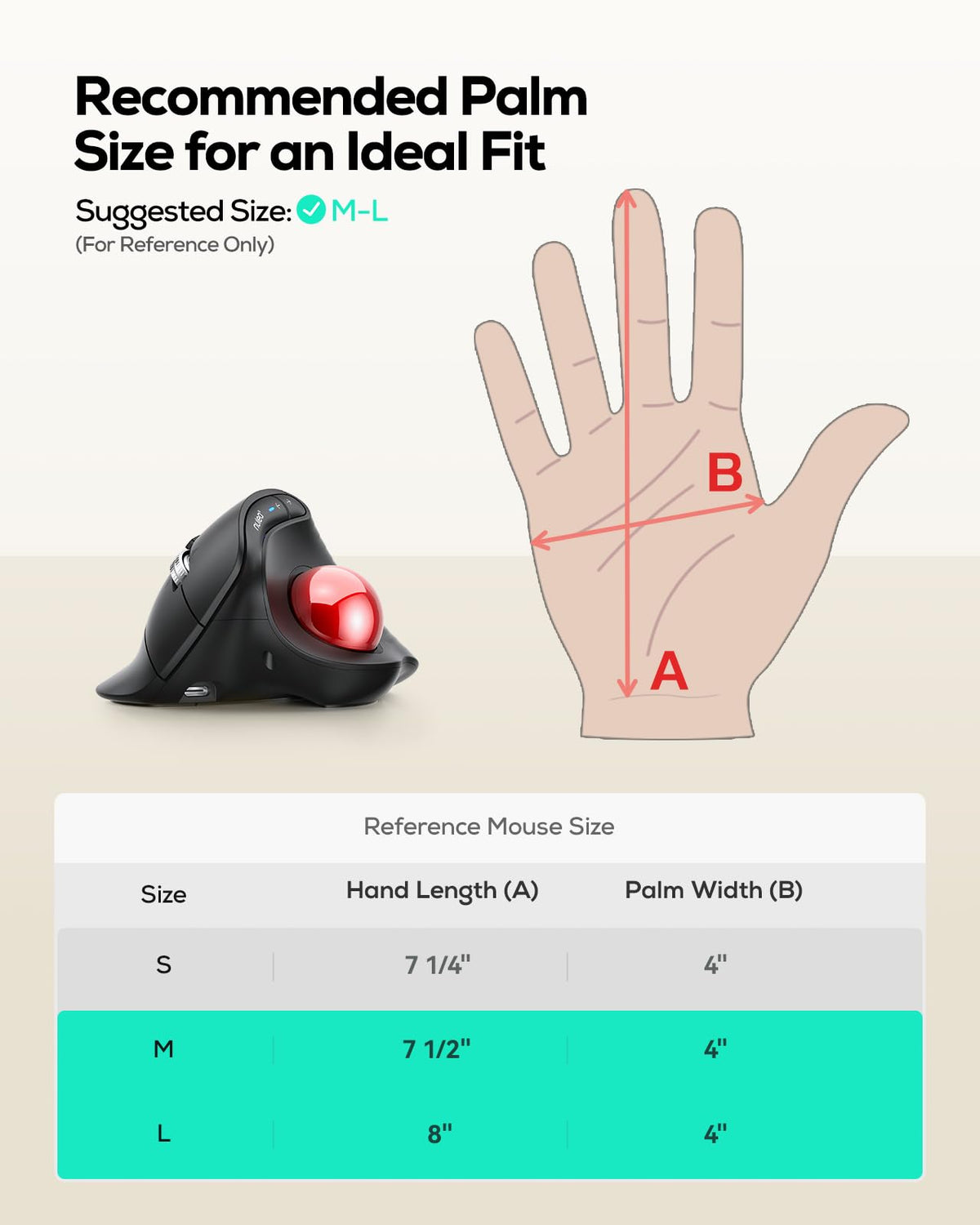 Wireless Ergonomic Vertical Trackball Mouse G348461