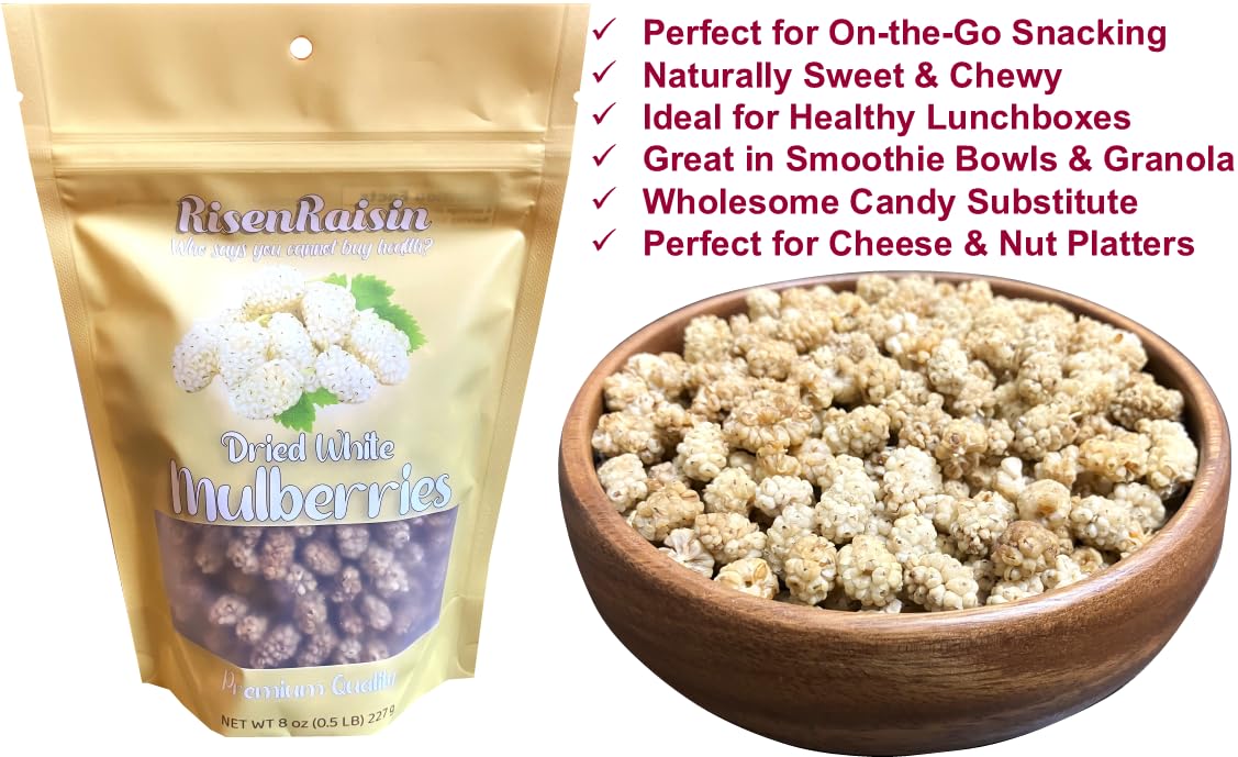 Dried White Mulberries 8 oz No Sugar Added G463