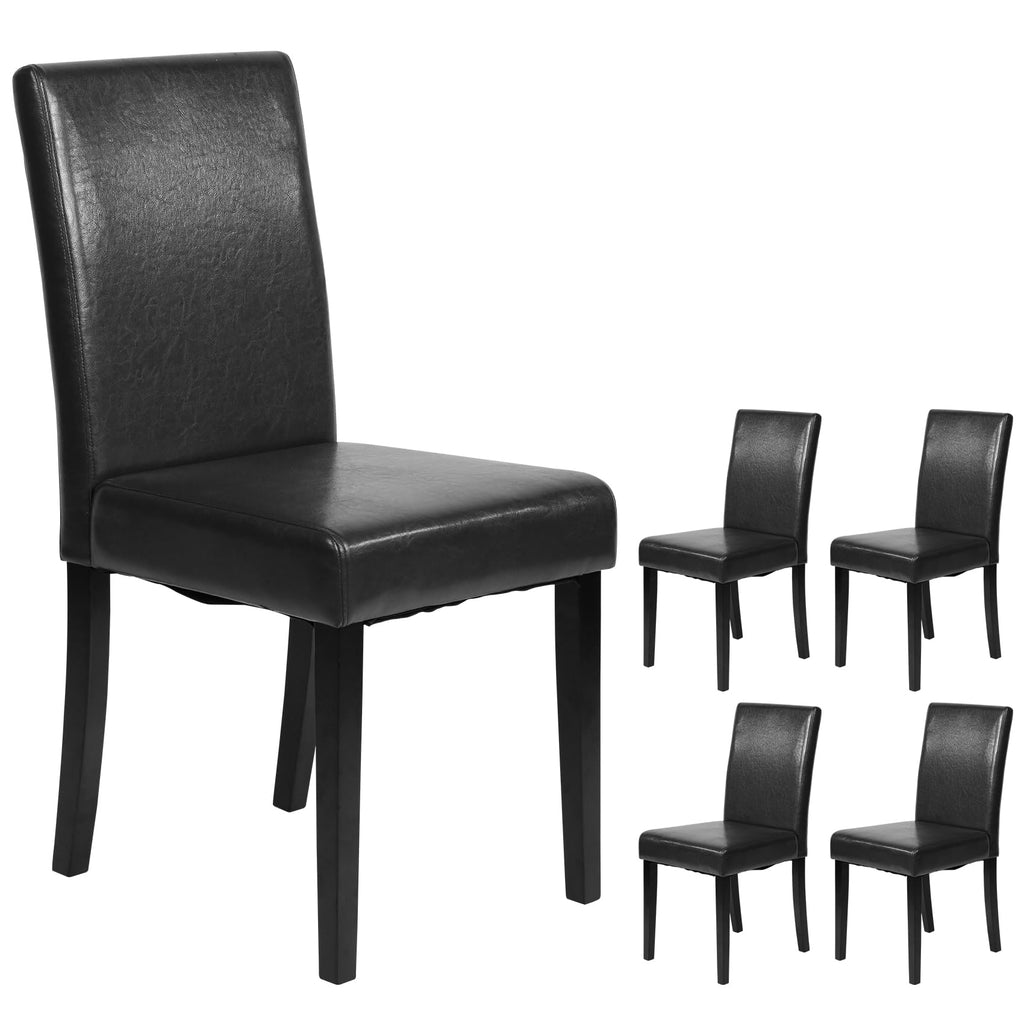 Black Faux Leather Upholstered Dining Chairs Set of 4 V1438