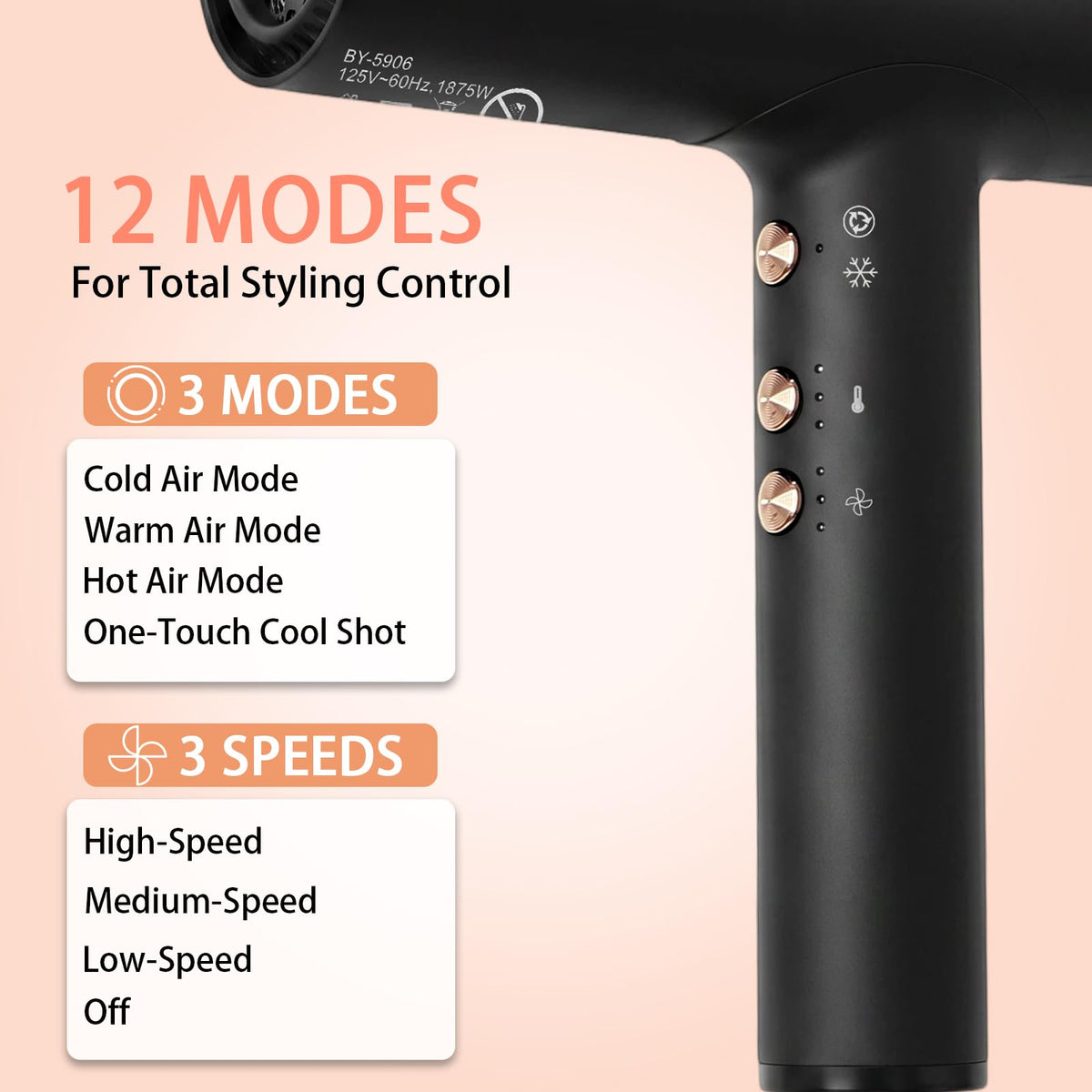 1875W Ionic Hair Dryer with Diffuser M93515
