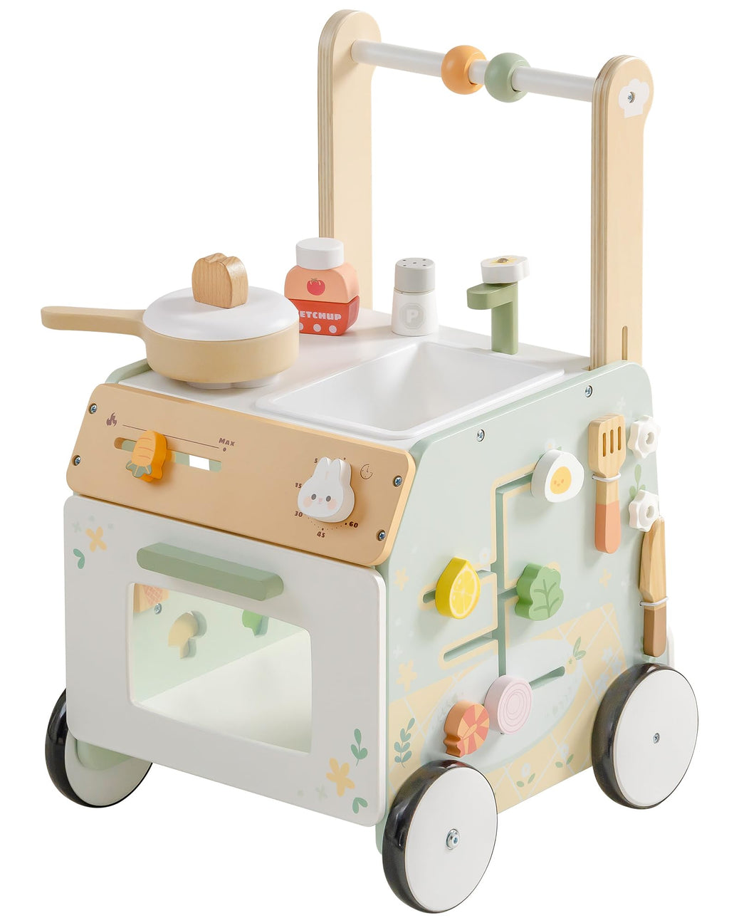 Wooden Baby Push Walker with Decelerator V5119