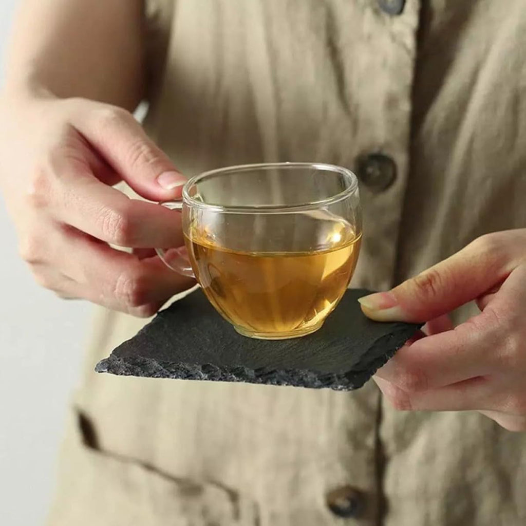 12 Pc Natural Stone Coasters with Non Slip Bottom S744367