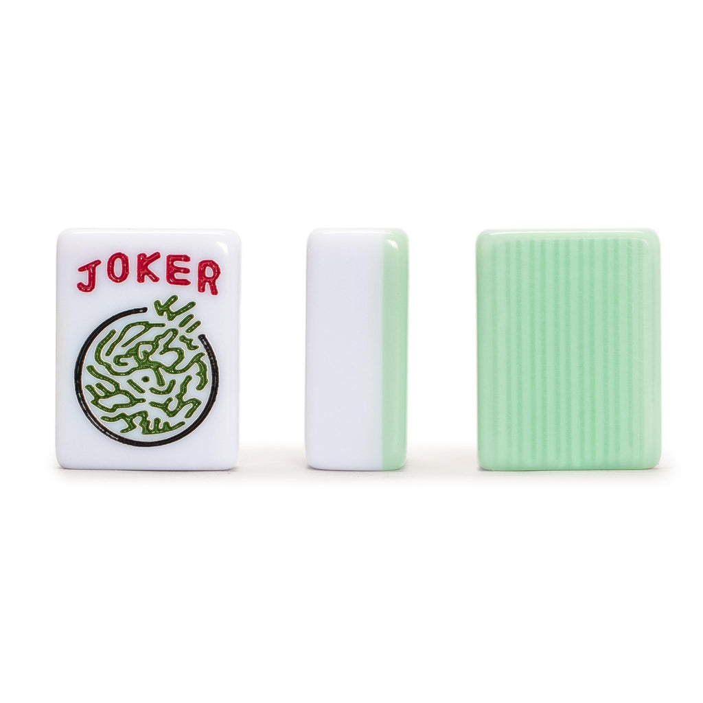 166 Tiles Mahjong Set with Wooden Racks & Pushers, Dice, and Soft Beige Case G963