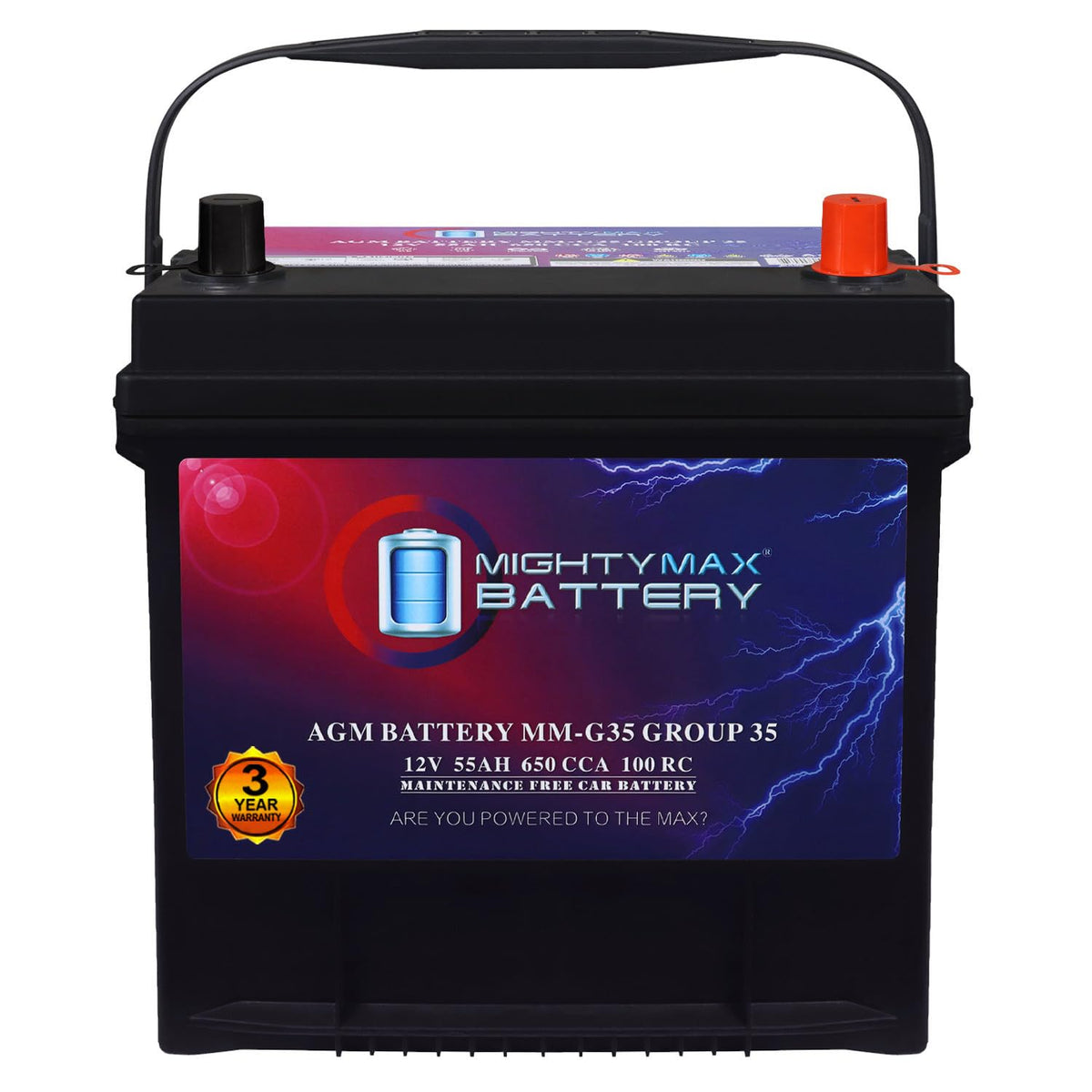 12V 55Ah AGM 650 CCA Replacement Battery Q155657