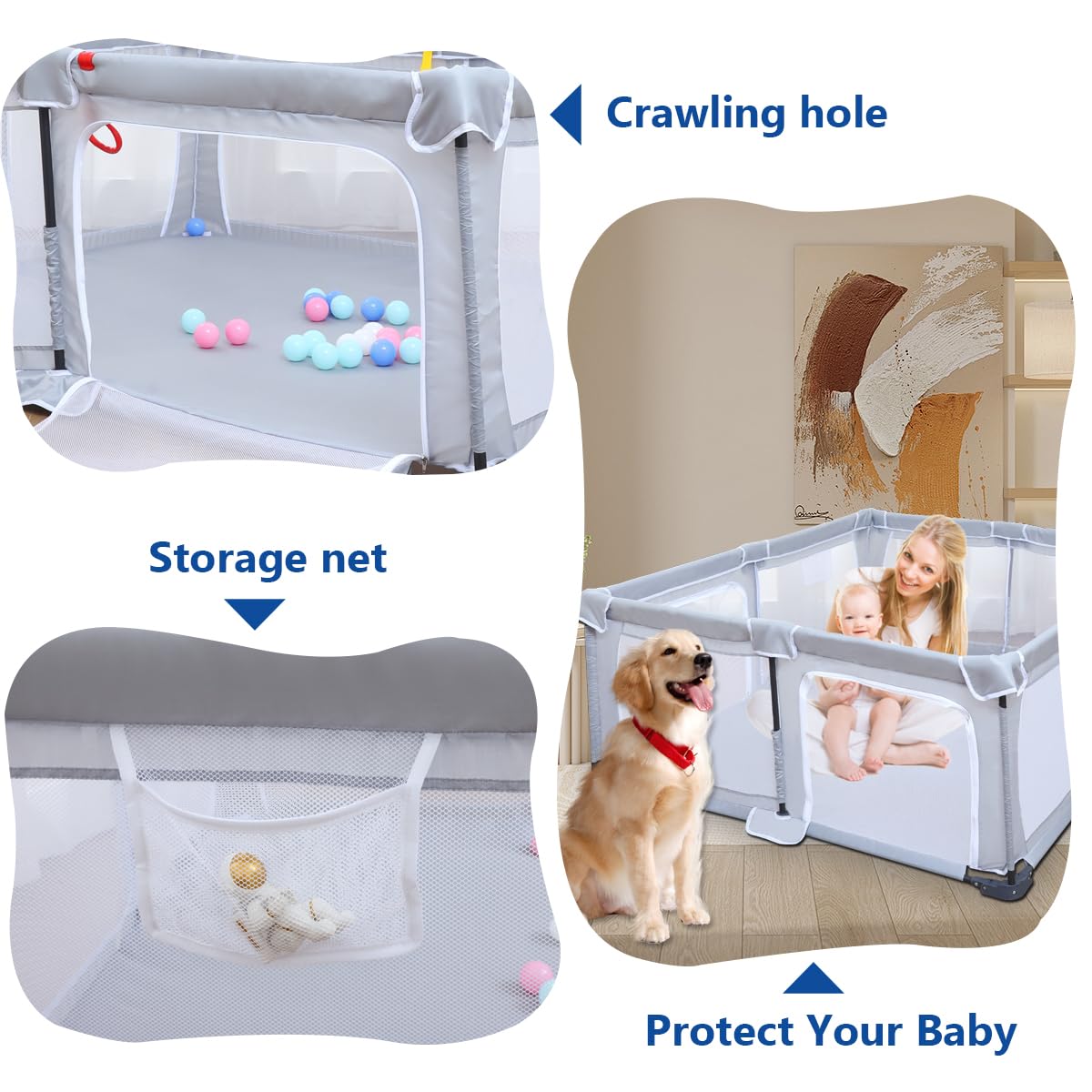 Foldable Baby Playpen 50"x50" B309047