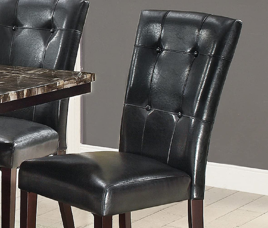 Black Faux Leather Dining Chairs Set of 2 J71849