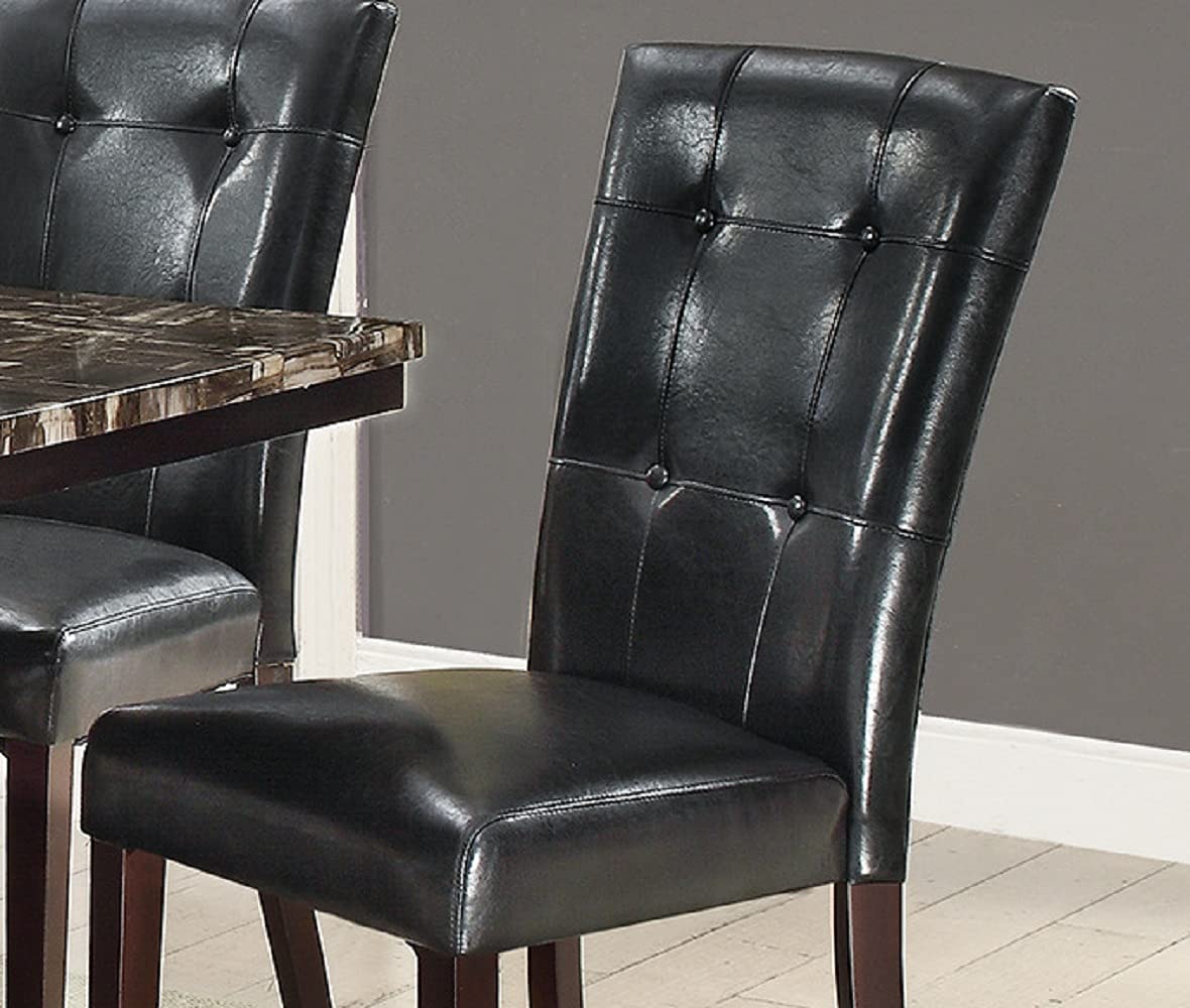Black Faux Leather Dining Chairs Set of 2 J71849