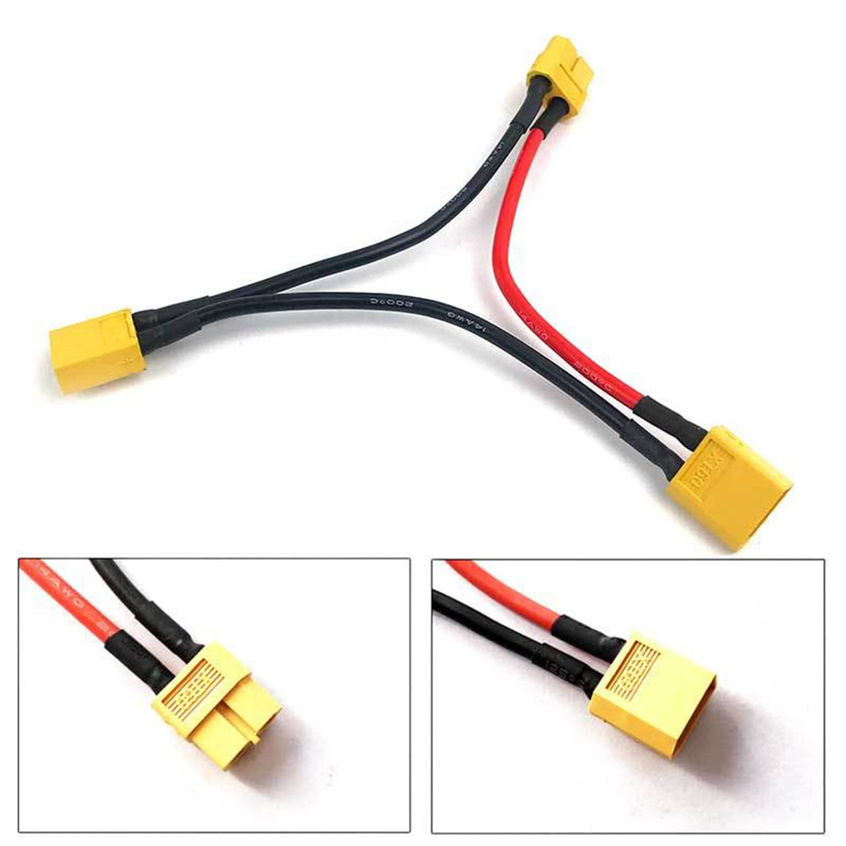 3 Pieces Battery Adapter Cable Y-Type Harness Connector XT60 Parallel Z843