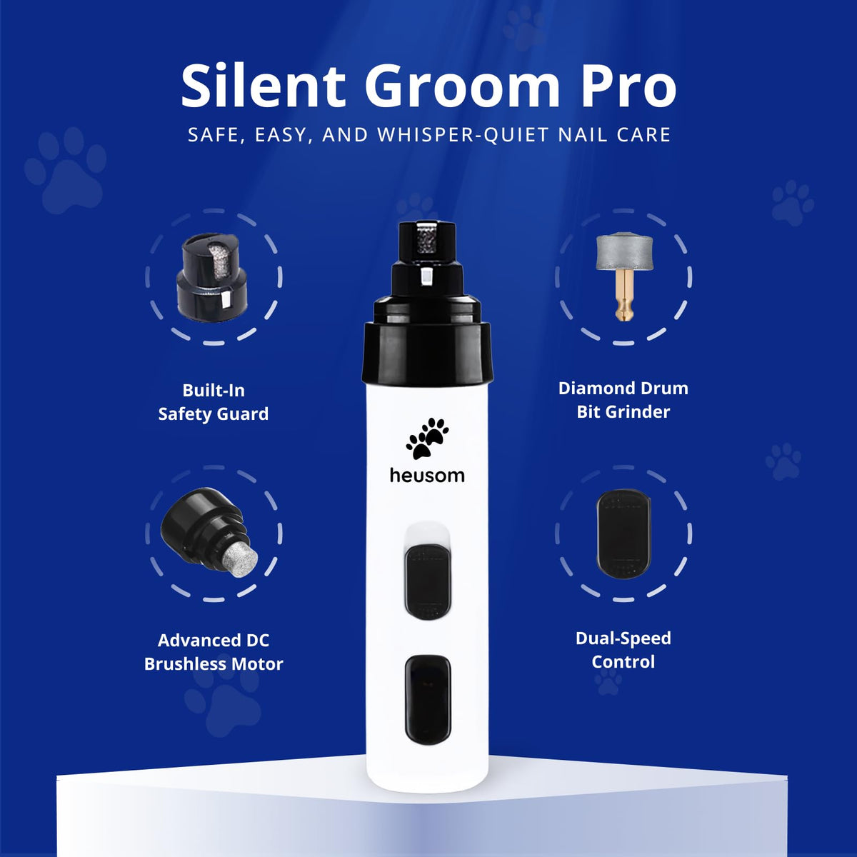 Pet Nail Grinder + Replacement Drum Grinders (3 pcs) + Pet Paw Trimmer V72370