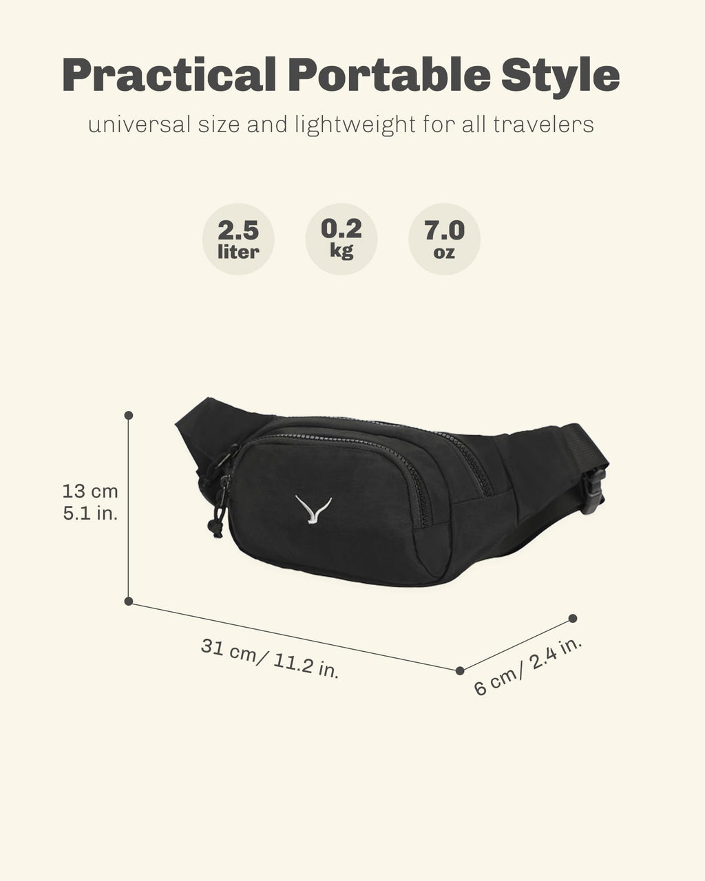 Rolling Backpack with Wheels 43L Dark Grey with Waist Pack Black I1217