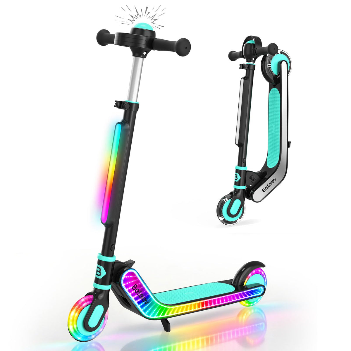 2 Wheel Folding Kick Scooter with Light-Up Deck E739