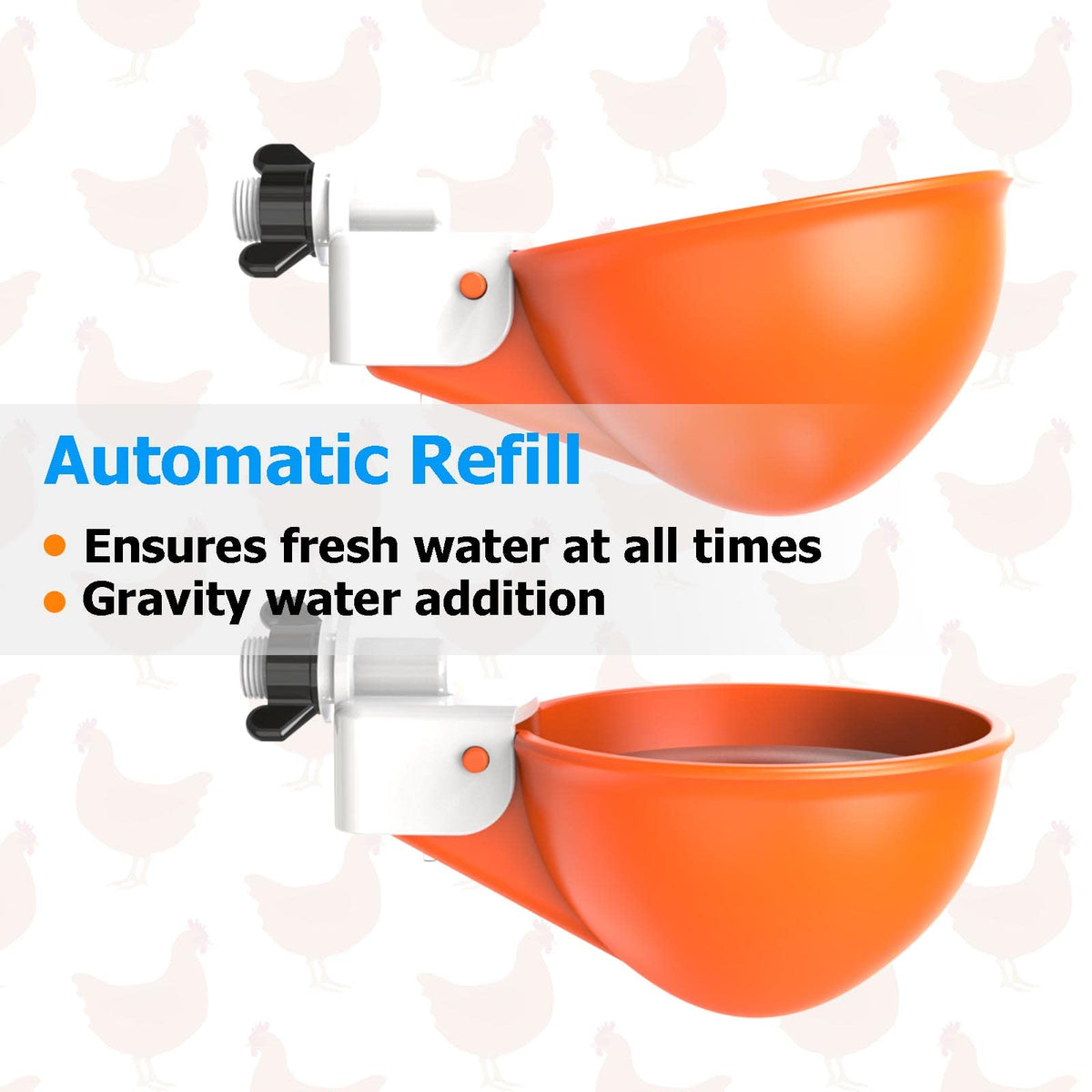 Large Automatic Chicken Waterer Cups with Inserts 5 Pack X821863