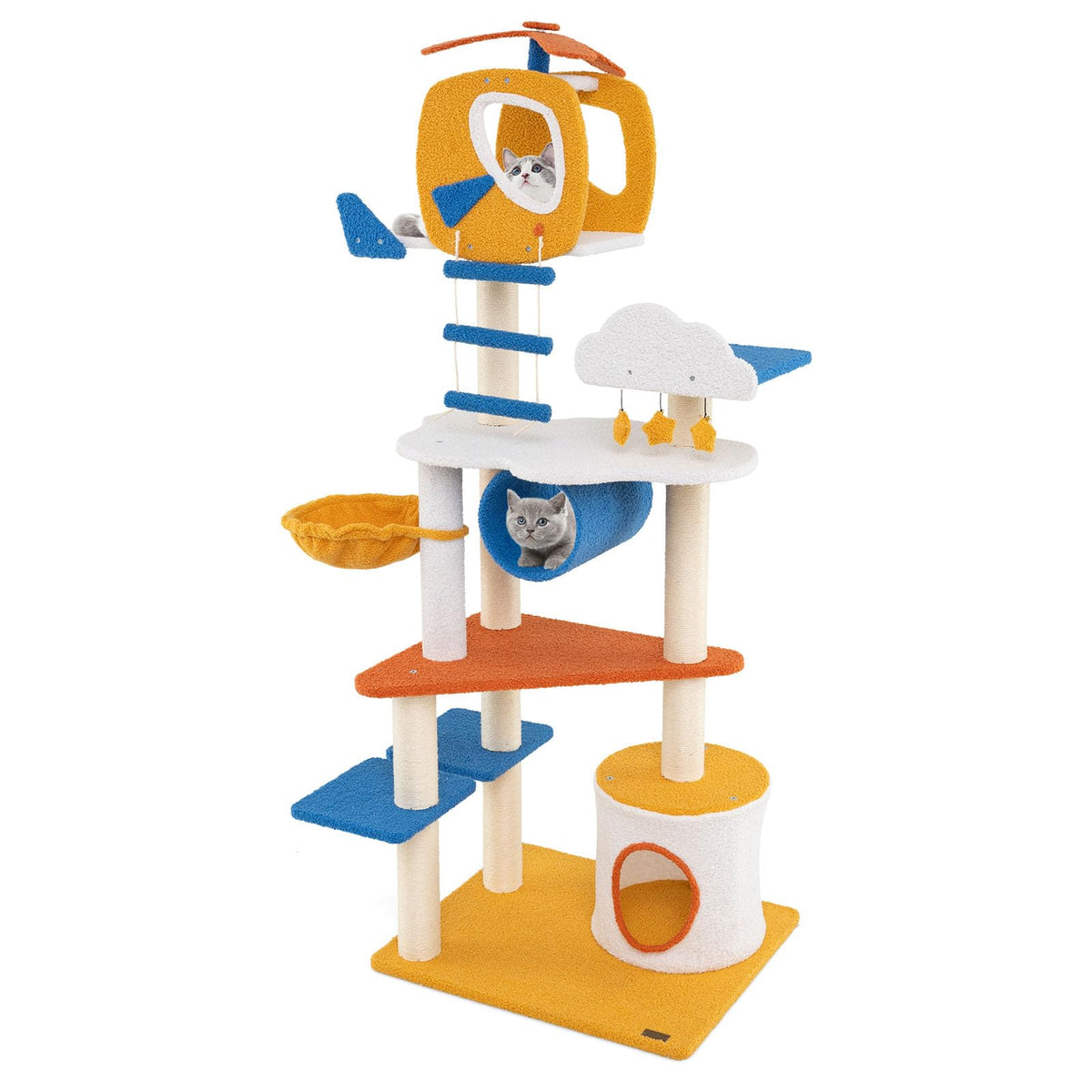 70 inch Multi-Level Cat Tree Tower with Scratching Posts Q478865