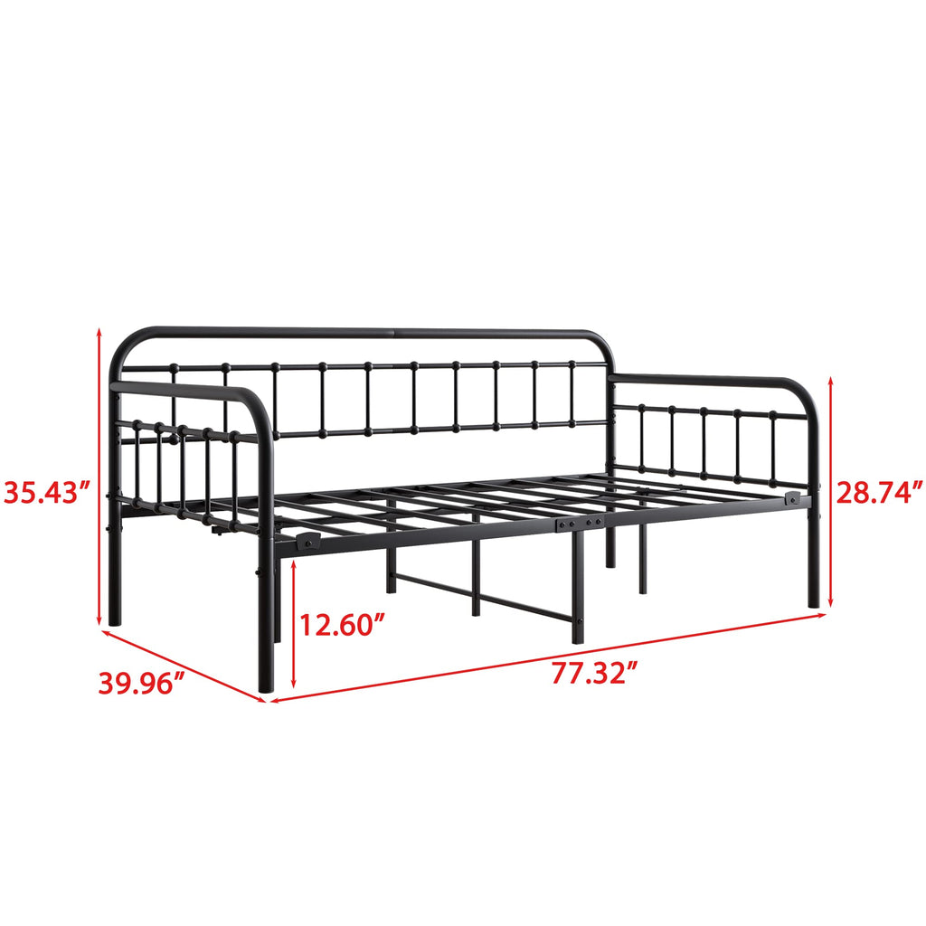 Black Twin Size Metal Daybed Frame M8138