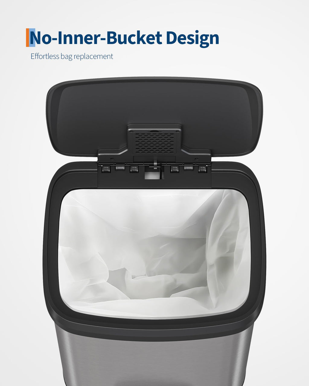 50 L Stainless Steel Step-on Trash Can with Lid Q9597