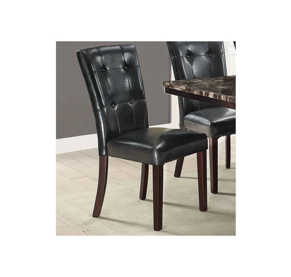 Black Faux Leather Dining Chairs Set of 2 J71849