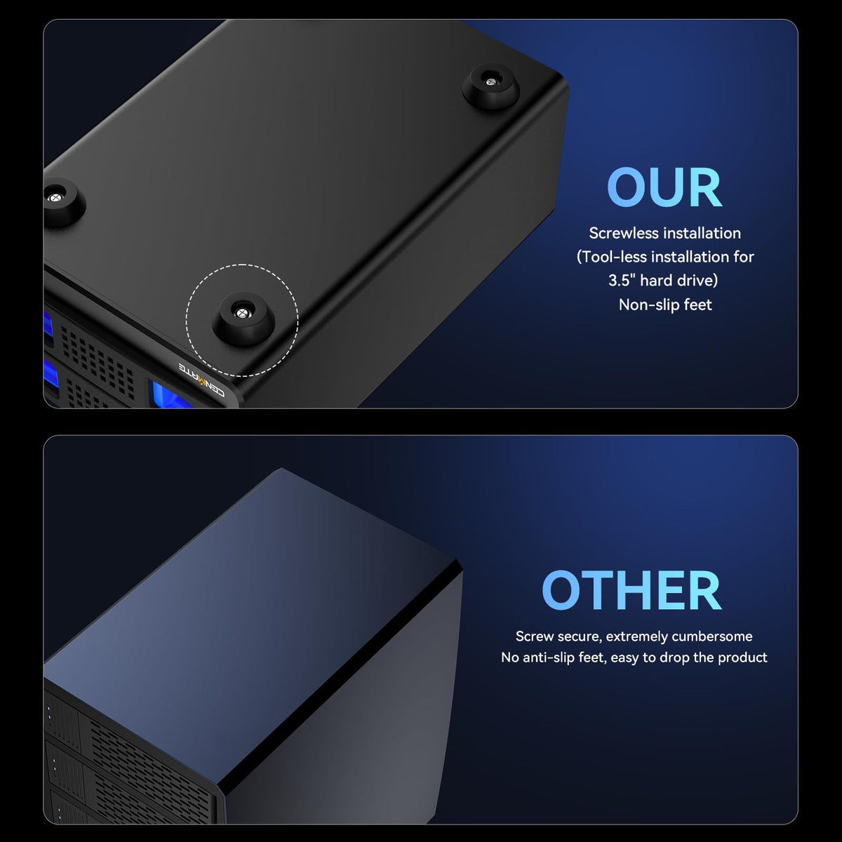 Aluminum 2 Bay Hard Drive Enclosure with Cooling Fan B466