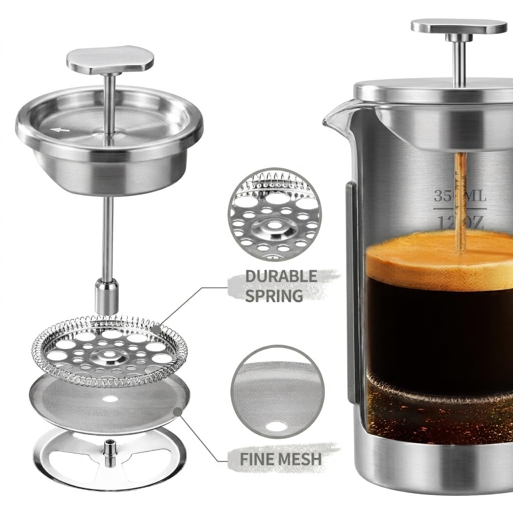 12 oz Stainless Steel French Press V84091