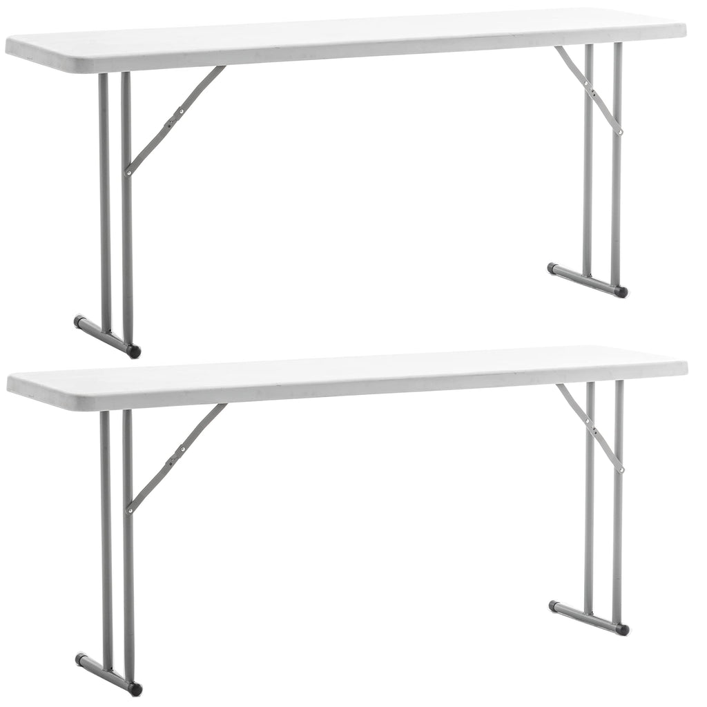 White Plastic Folding Table Set of 2 W2930