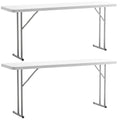 White Plastic Folding Table Set of 2 W2930