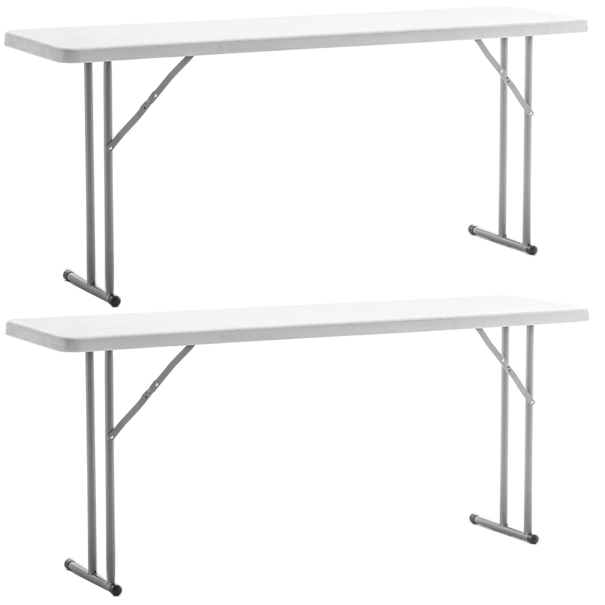 White Plastic Folding Table Set of 2 W2930