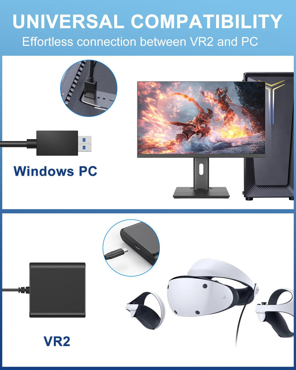 Adapter for VR2 with DP 1.4 Cable & 15W AC Power Supply F51915
