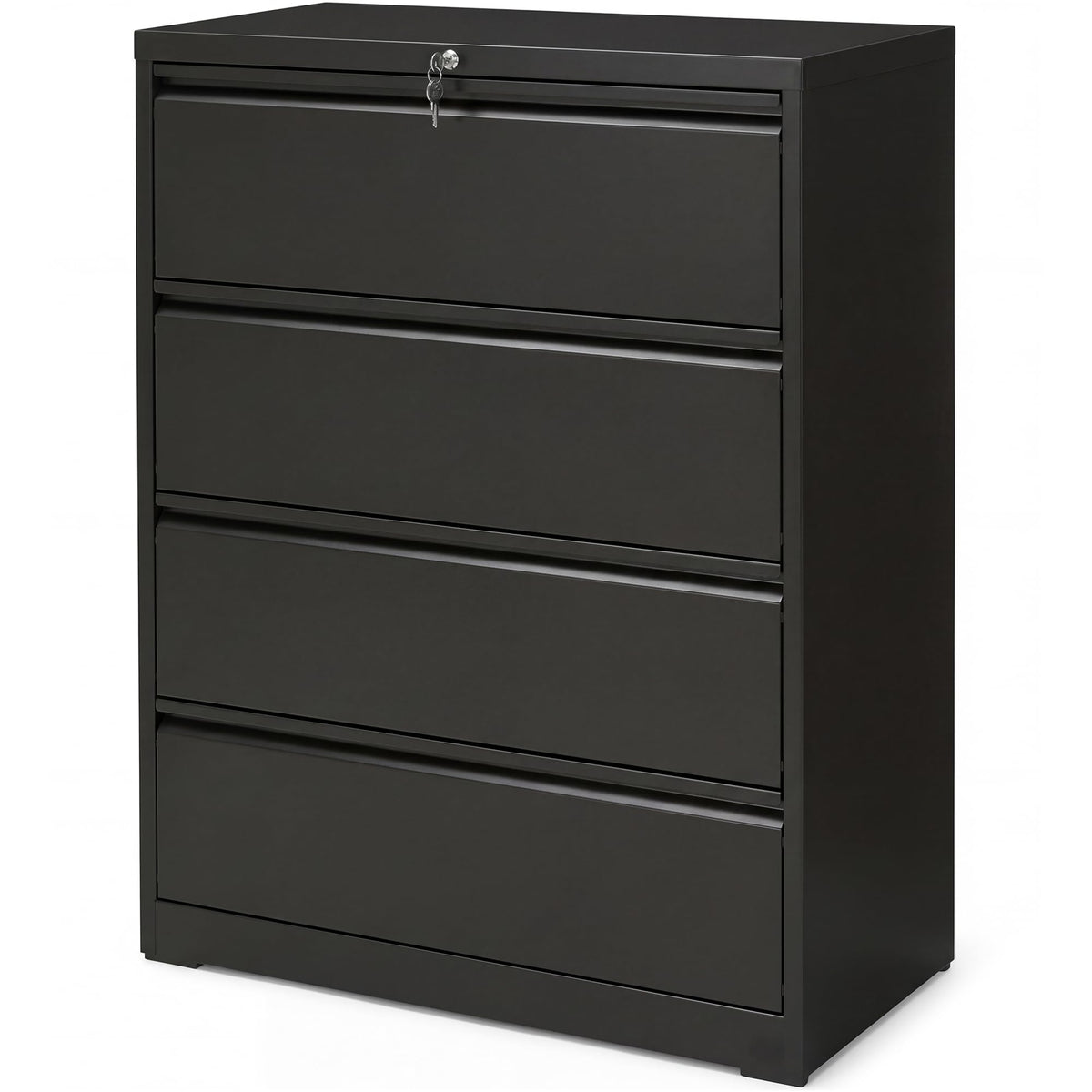 4 Drawer Black Metal File Cabinet with Lock S33777
