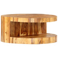 Solid Sheesham Wood Round Coffee Table 25.6 in Diameter Polished Finish L269401