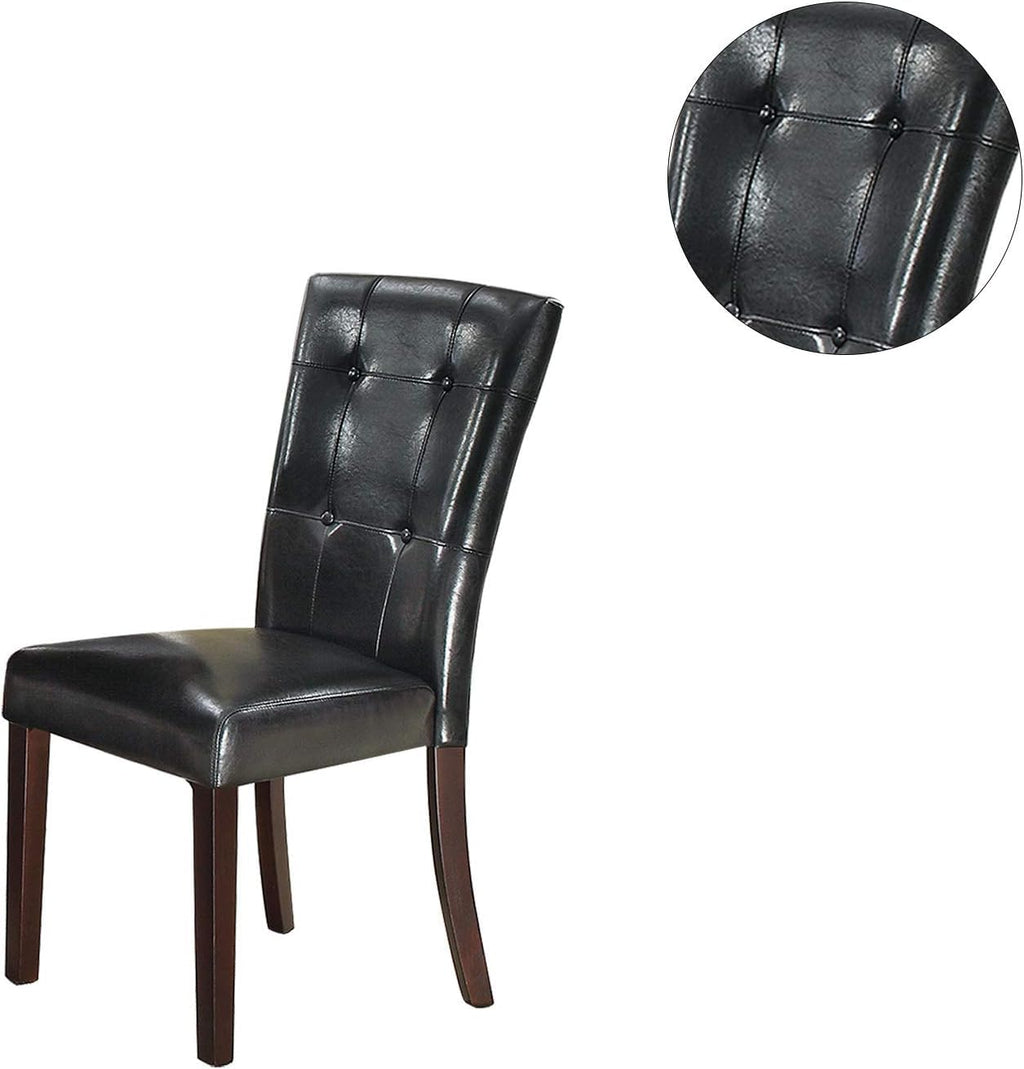 Black Faux Leather Dining Chairs Set of 2 J71849
