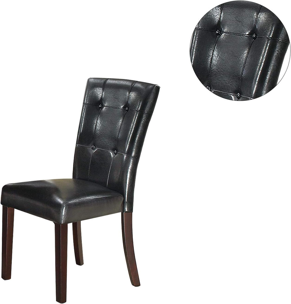 Black Faux Leather Dining Chairs Set of 2 J71849