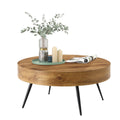 Round Wood Coffee Table with Metal Legs P86231