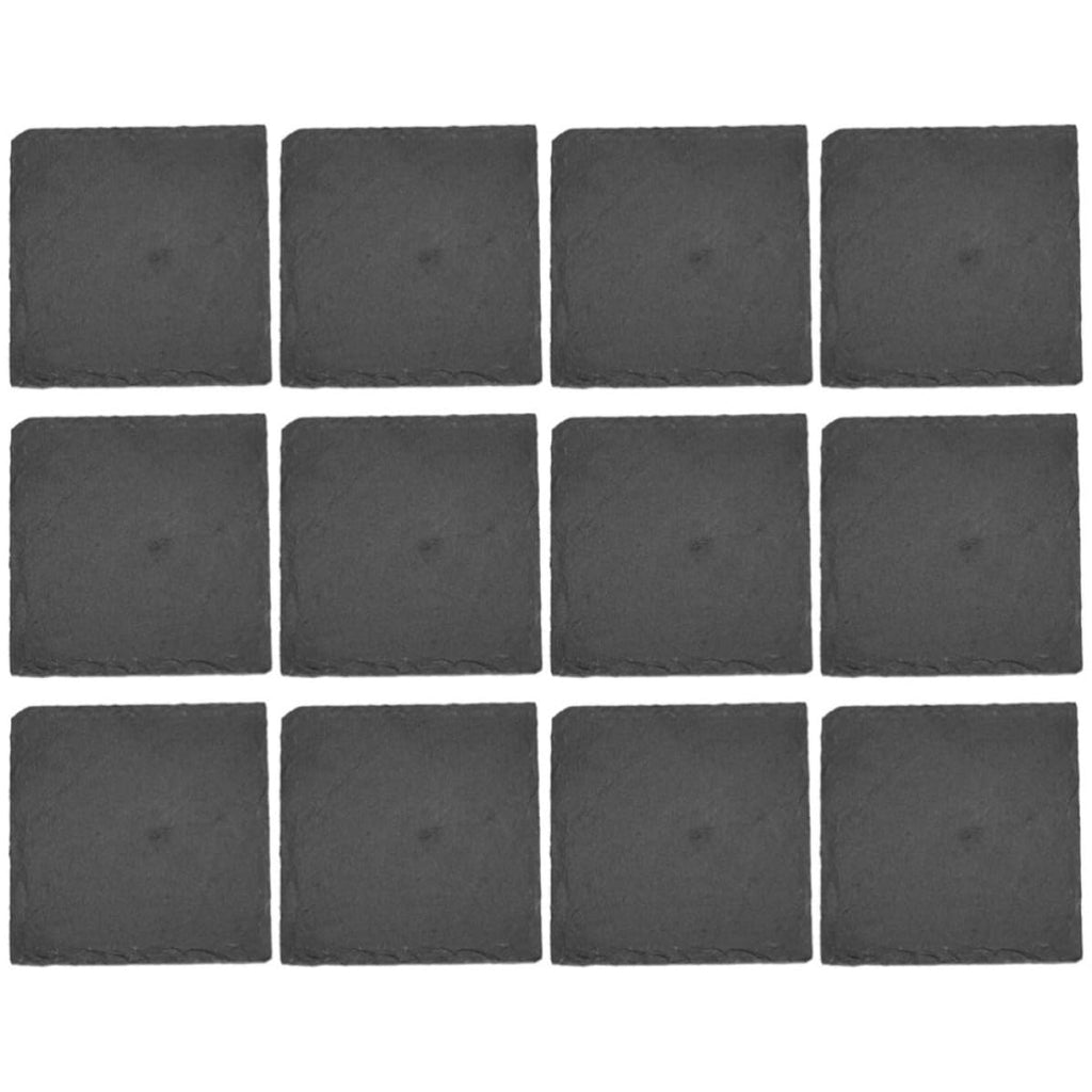 12 Pc Natural Stone Coasters with Non Slip Bottom S744367