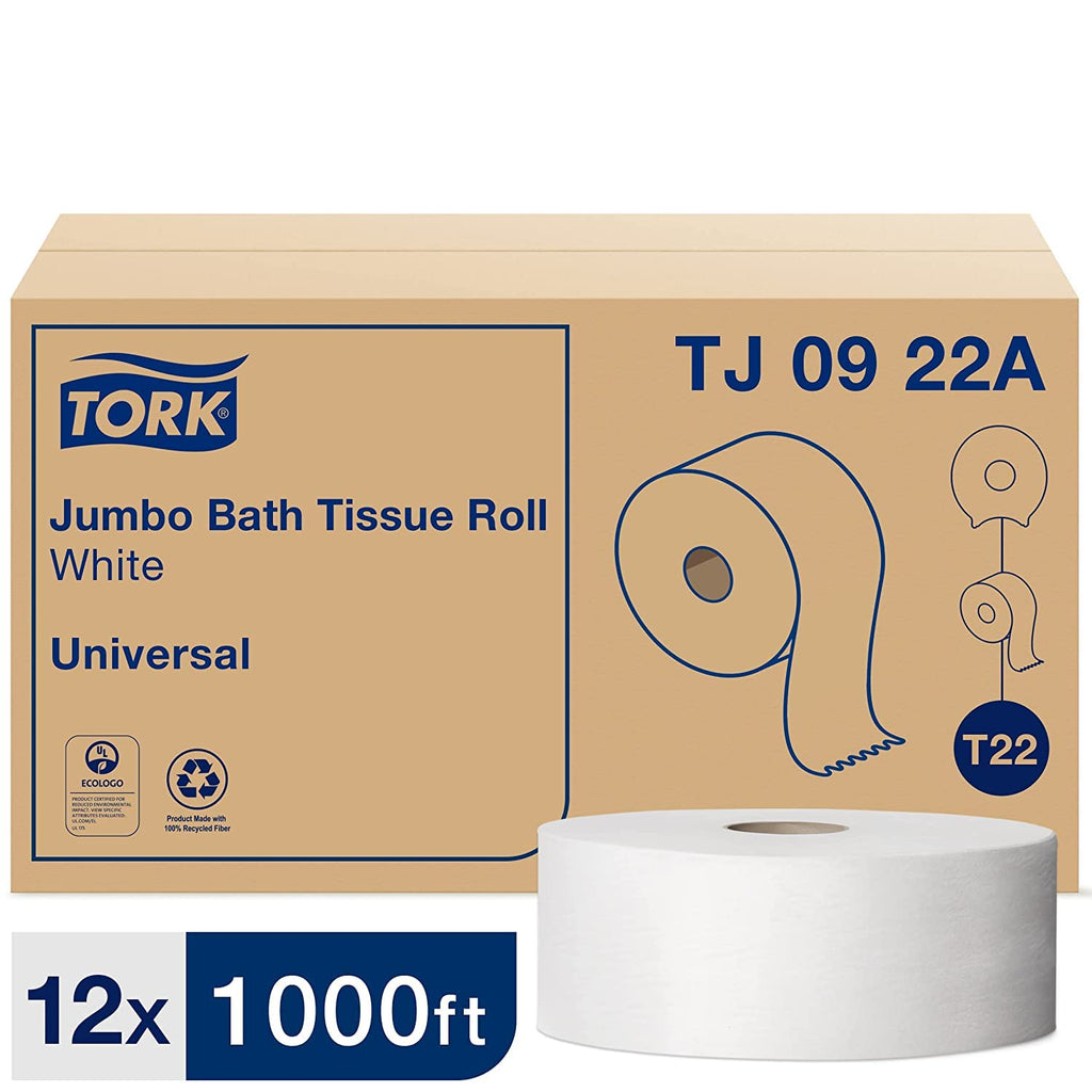 White Jumbo Toilet Paper Roll and Multifold Hand Towel C16689