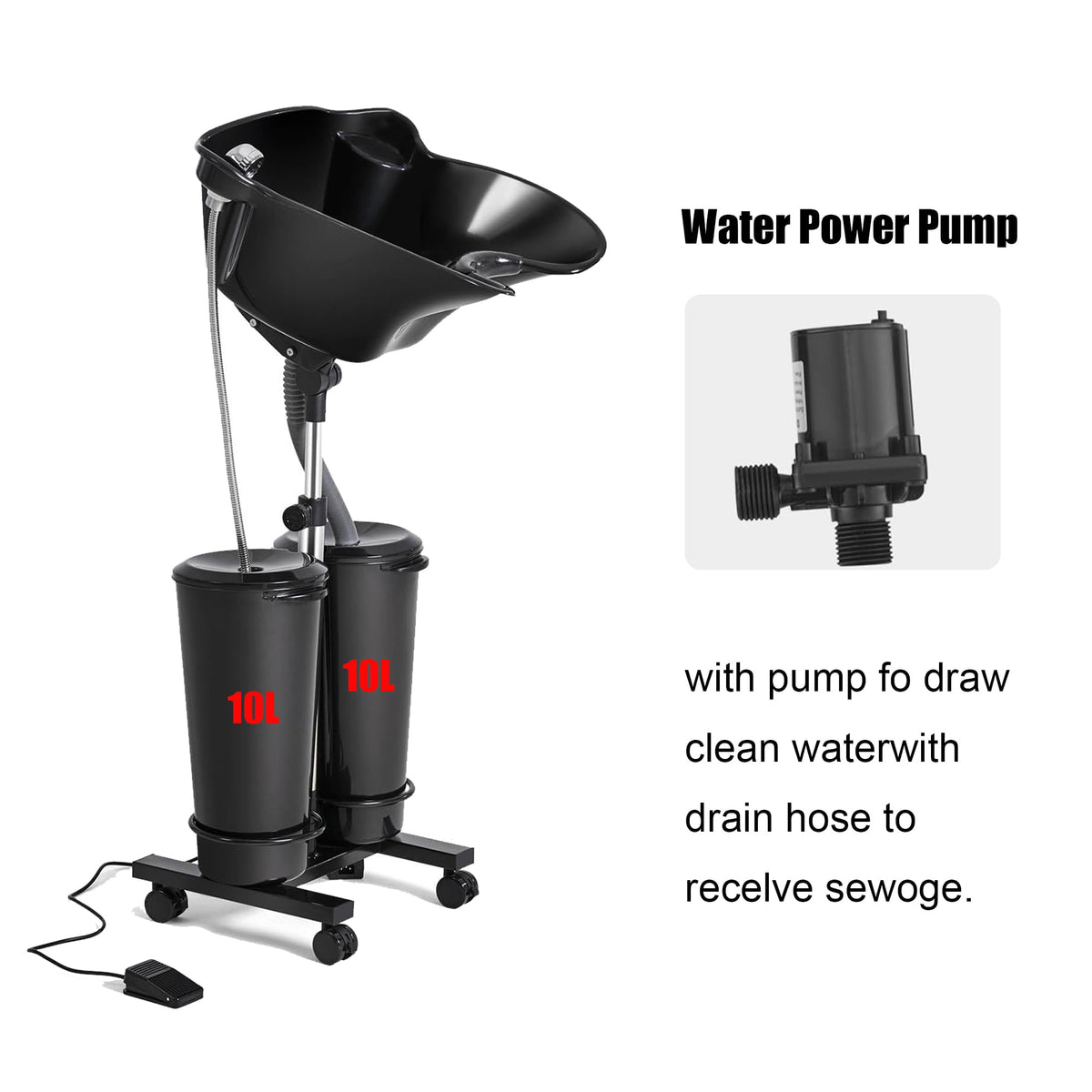 Electric Shampoo Bowl with Water Pump S18775