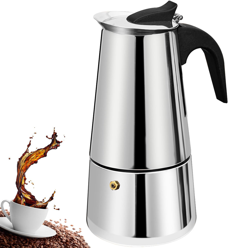 12 Cup Stainless Steel Stovetop Espresso Moka Pot 600ml Y49441
