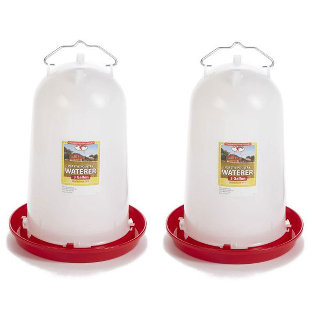 3 Gallon Heavy-Duty Gravity-Fed Poultry Waterer 2-Pack G479872