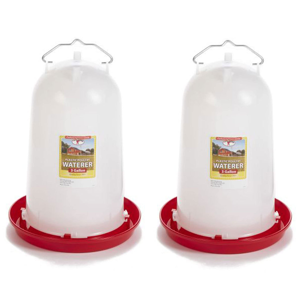 3 Gallon Heavy-Duty Gravity-Fed Poultry Waterer 2-Pack G479872